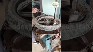 How to Tyre Changer Machine Works Trick of Tyre Changing shorts viral automobile bike trending [upl. by Cacilie]