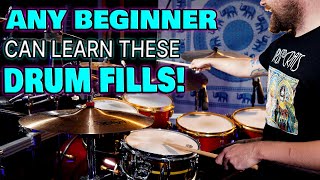 DRUM LESSON 5 Drum Fills Perfect For BEGINNER Drummers [upl. by Sidnee264]