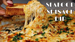 Crowd Pleasing Crab amp Shrimp Spinach Dip The Ultimate Super Bowl appetizer 🤤 [upl. by Christmas]