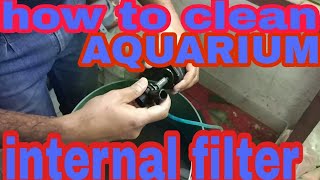 how to clean aquarium internal filter [upl. by Cul]