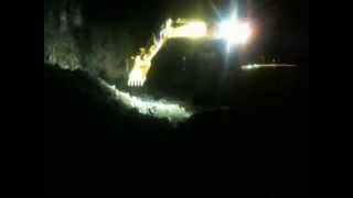 CLG908D Bagger im Einsatz Nachts excavator at night excavatrice dans la nuit [upl. by Alyar]