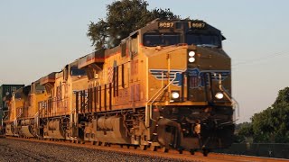 UP 8087 Leads a Hot Shot ZTrain through Forest Lake RD at 70 MPH on the Fresno Subdivision [upl. by Benito895]