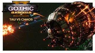 BATTLEFLEET GOTHIC ARMADA 2  Tau vs Chaos 1v1 Beta Gameplay Ranked Battle 11 [upl. by Fallon]