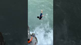 INSANE CLIFF JUMP IN CANADA 😳 cliffjumping [upl. by Goss]