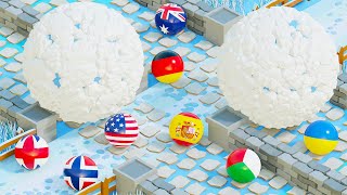 Marble Race Winter Countries 3D  Marble Race Tournament 2023 [upl. by Anahsed]