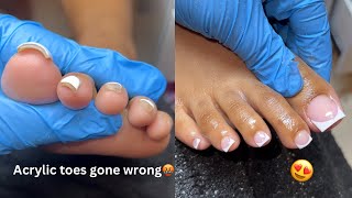 Acrylic Toes Done Wrong  How To Do Acrylic Toes  Beginner Tutorial [upl. by Allred]