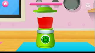 game memasak anak anak bermain dan memasak membuat jus strawberry dan pisang [upl. by Shuping863]