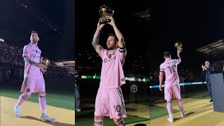 Messi presents Ballon Dor 2023 to Inter Miami [upl. by Stimson]