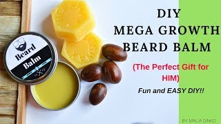 DIY BEARD BALM FOR COARSE and CURLY HAIR  AFRO [upl. by Nich375]