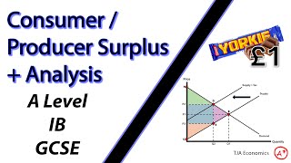 ConsumerProducer Surplus  Analysis  A Level IB and GCSE Economics [upl. by Siusan930]