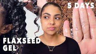 I Tried Flaxseed Gel On My Curly Hair Every Day For 5 Days [upl. by Sinnek]