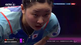 HE Zhuojia vs Miwa HARIMOTO  WS QF  WTT Champions Frankfurt 2024 [upl. by Anelat]