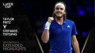 Taylor Fritz v Stefanos Tsitsipas Extended Highlights  Laver Cup 2019 Match 3 [upl. by Rotkiv]