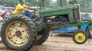 John Deere 2 Cylinder Tractor Pull Overload [upl. by Aerbma586]