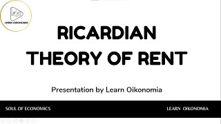 RICARDIAN THEORY OF RENT  MICROECONOMICS  LEARNOIKONOMIA [upl. by Esilegna]