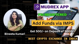 How to add funds on Mudrex App via IMPS  Best Crypto Exchange in India  Mudrex Exchange Mudrex [upl. by Ahsenar]