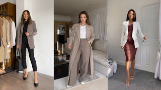 WHAT TO WEAR TO WORK 2024  Business Professional Corporate Outfits For Feminine Women 🧥👗👠 [upl. by Shawn133]