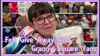 Coffee And Crochet Live Podcast  February 6 2024  February Give Away And Granny Square Yarn [upl. by Ametaf]