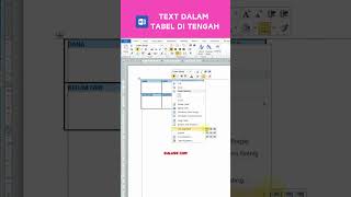 Text dalam tabel di tengah excel belajarmicrosoftword belajarngetik exceltips [upl. by Assitruc]