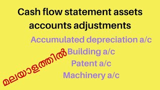 Cash flow statement assest account adjustment in മലയാളം Cash flow statemet മലയാളം 2020 [upl. by Fessuoy]