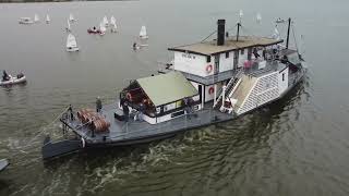 The Oscar W paddle steamer on the River Murray at Goolwa in South Australia 4K [upl. by Lonne]