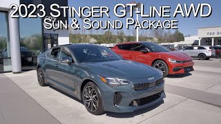 New Ascot Green 2023 KIA Stinger GTLine w Sun amp Sound Package at Parkside Kia [upl. by Royall]