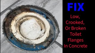 Fixing a Low Crooked or Broken Toilet Flange  OneNDone Toilet Flange Repair Kit Guide [upl. by Angie]