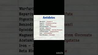 Antidotes medicaleducation pharmacy medicalstudent viralshort neet norcetstudytips [upl. by Hausner489]