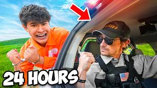 24 HOUR OVERNIGHT CHALLENGE in POLICE CAR [upl. by Aicsila]