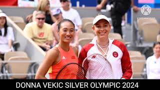 Donna vekic silver  Donna vekic vs Zheng qinwen Tennis Olympic final [upl. by Gwen]