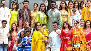 UNCUT  Shilpa Shetty Home Ganpati Celebration  Rakul Preet Jackky Bhagyashree And Many more [upl. by Nagam]