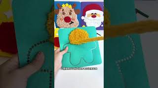 This Christmas wool embroidery poke painting is so cute Let the children experience the fun of [upl. by Puglia70]