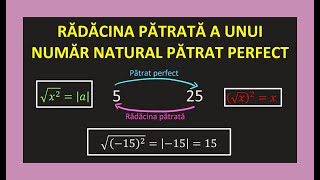 RADACINA PATRATA A UNUI NUMAR NATURAL PATRAT PERFECT RADICALI LA PUTERE CLASA 7 8 EXERCITII EVALUARE [upl. by Mireille]