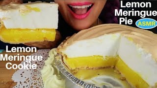 Curie ASMR lemon meringue cookie pastry pie Mukbang bites only [upl. by Aven672]