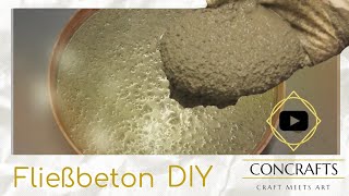 Fließbeton Beton zum Gießen einfach und günstig selber herstellen DIY Rezept Anleitung Tutorial [upl. by Coney505]