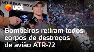 Tragédia em Vinhedo Bombeiros retiram todos corpos de destroços de avião ATR72 que caiu [upl. by Ferdinand437]