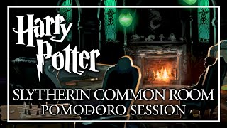 STUDY in the SLYTHERIN COMMON ROOM  Pomodoro Session  Harry Potter ASMR [upl. by Acceber980]