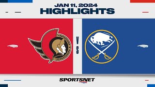 NHL Highlights  Senators vs Sabres  January 11 2024 [upl. by Suiram296]