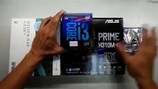 Intel Core i3 8100 ASUS PRIME H310MK Budget PC Assemble [upl. by Wootten]