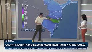 ALERTA CHUVA RETORNA PARA O RIO GRANDE DO SUL ONDE HOUVE REGISTRO DE MICROEXPLOSÃO [upl. by Soneson]