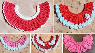 Very easy crochet coller design  kushikata golar design  কুশিকাটার গলার ডিজাইন [upl. by Cimah]