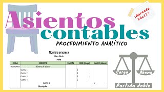 CÓMO HACER ASIENTOS CONTABLES Procedimiento Analítico ✅ APRENDE FÁCIL📝 [upl. by Aniraz527]