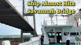 One of World’s Largest Container Ships passing Under Bridge in Savannah Georgia [upl. by Egidius715]