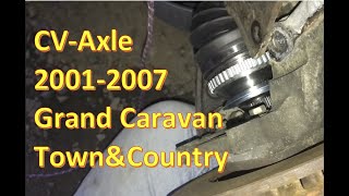 CV AXLE REPAIR left 20012007 Dodge Grand Caravan Chevrolet Town and Country fix Clicking tire [upl. by Dust]