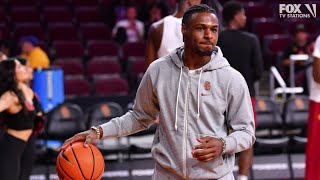 Bronny James warms up with USC for 1st time since health scare [upl. by Stortz]