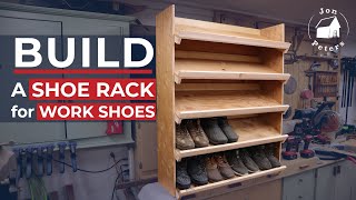 Build a NOT SO FANCY Shoe Rack for Work Shoes [upl. by Aikym]