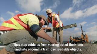 Safety barrier installation on key country roads [upl. by Endo]