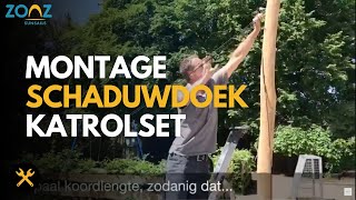 Montage schaduwdoek katrolset [upl. by Aveer]