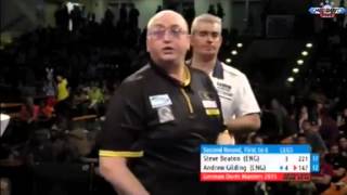 PDC German Darts Masters 2015  Second Round  Steve Beaton vs Andrew Gilding 22 [upl. by Bosson]