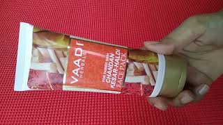 Vaadi Herbals Chandan Kesar Haldi Face Pack For Fairer Skin l Honest Review l Tiny Makeup Update [upl. by Solegnave169]